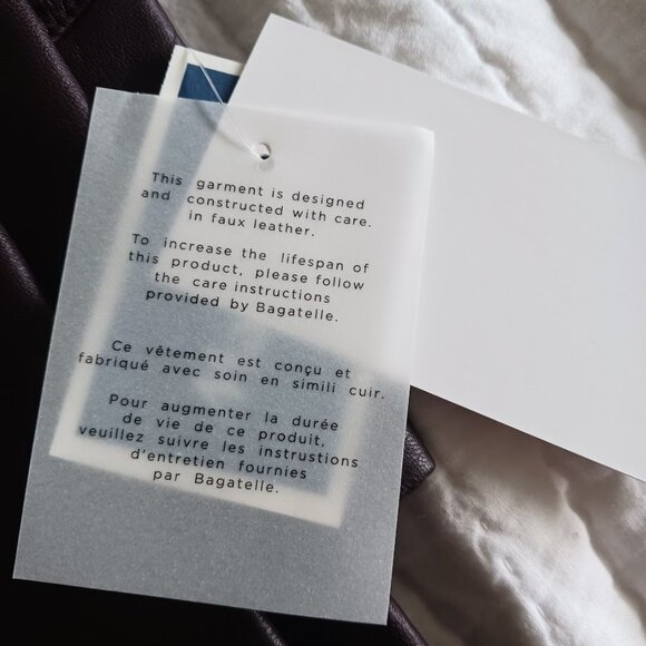 Brown Purple Faux Leather High Waist Pants Leggings Womens L 7 For All Mankind - Picture 6 of 6